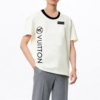 ルイヴィトンメンズクルーネックホワイト半袖Tシャツu04055