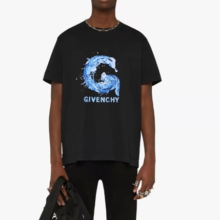 ジバンシィメンズクルーネックブラック半袖Tシャツv0633