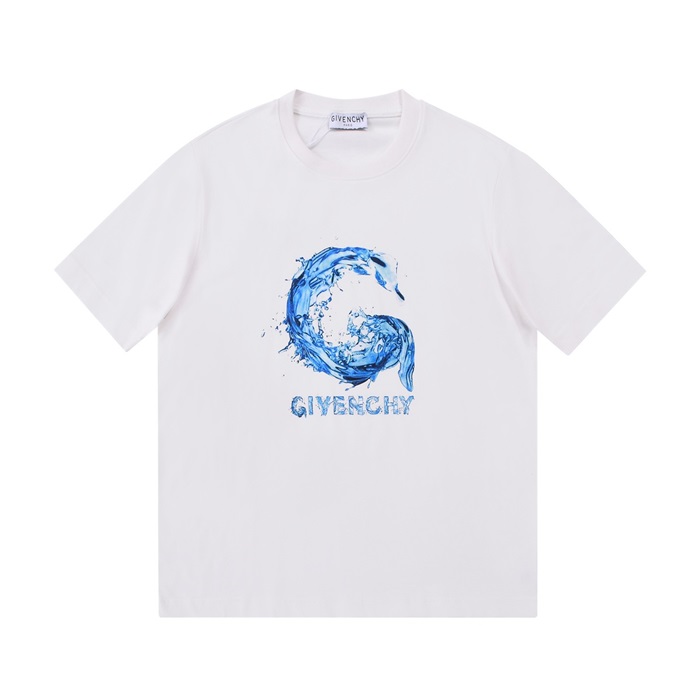 ジバンシィメンズクルーネックホワイト半袖Tシャツv0634