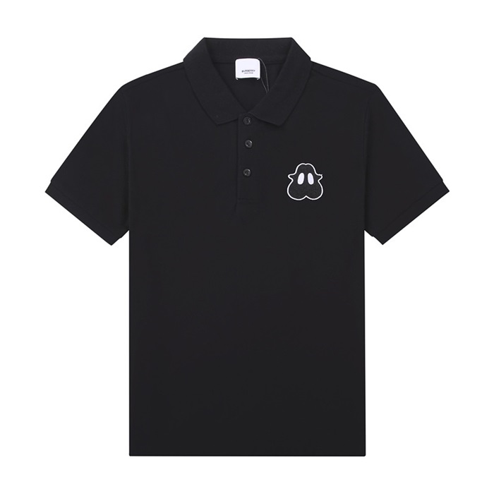 バーバリーメンズブラックポロ半袖Tシャツr04249