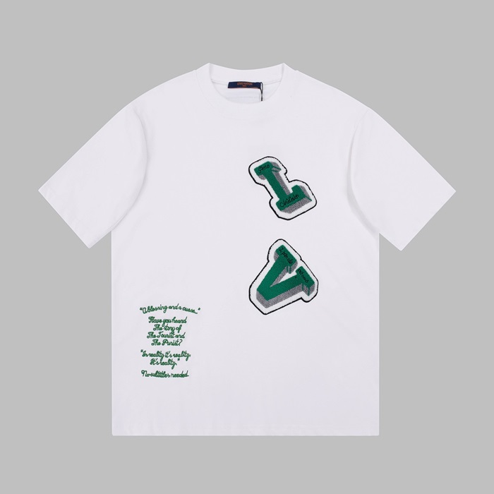 ルイヴィトンメンズクルーネックホワイト半袖Tシャツu04065