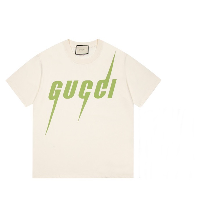 グッチメンズクルーネックアイボリー半袖Tシャツc04668