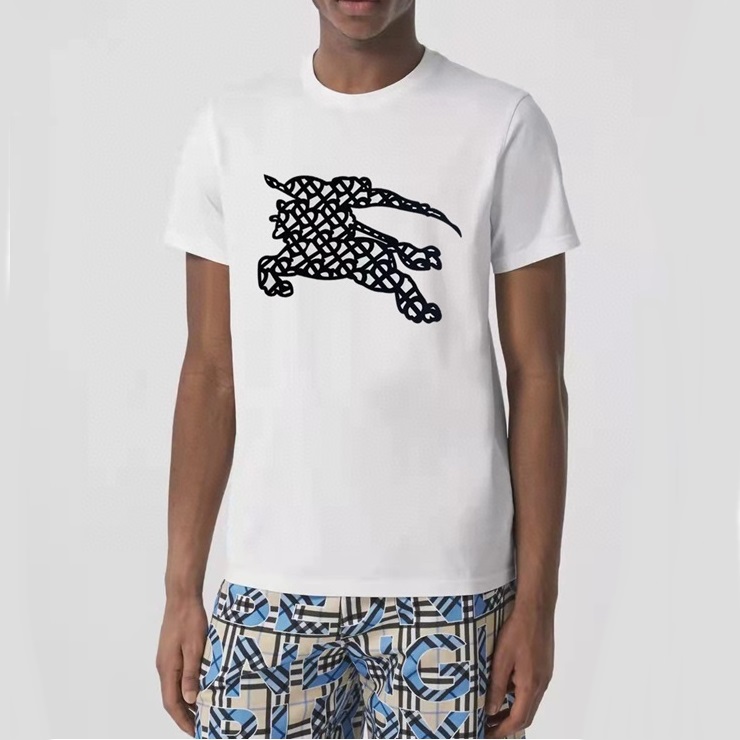 バーバリーメンズクルーネックホワイト半袖Tシャツr04258