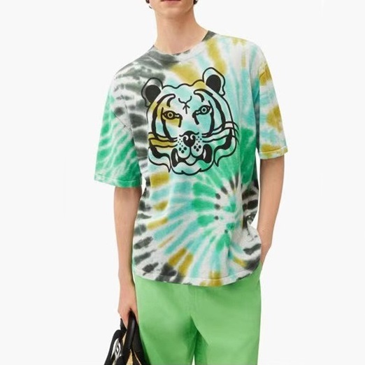 ケンゾーメンズグリーンクルーネック半袖Tシャツn0186