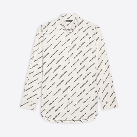 バレンシアガトレンディメンズアイボリーシャツl01363