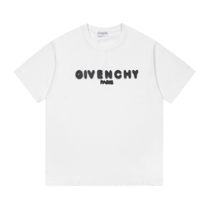 ジバンシィメンズクルーネックホワイト半袖Tシャツv0638