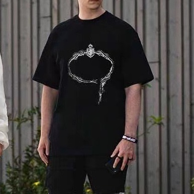 プラダメンズクルーネックブラック半袖Tシャツa02638