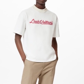 ルイヴィトンメンズクルーネックホワイト半袖Tシャツu04072