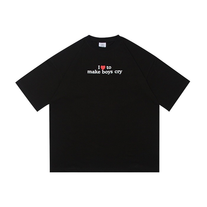 ヴェトモンメンズトレンディブラック半袖Tシャツt0252