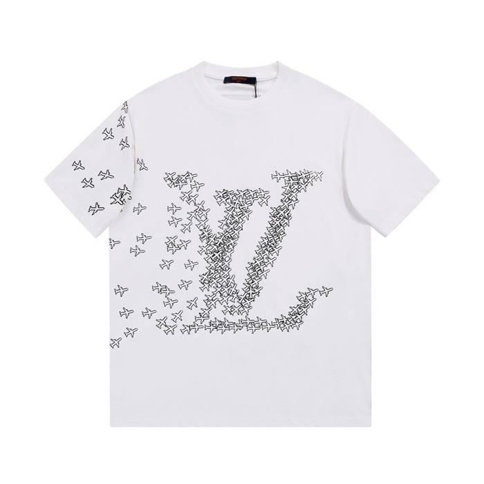 ルイヴィトンメンズクルーネックホワイト半袖Tシャツu04083