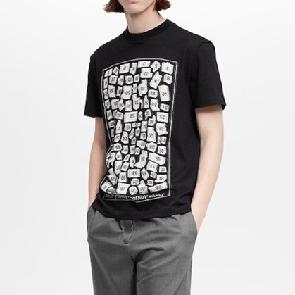 ルイヴィトンメンズクルーネックブラック半袖Tシャツu04084