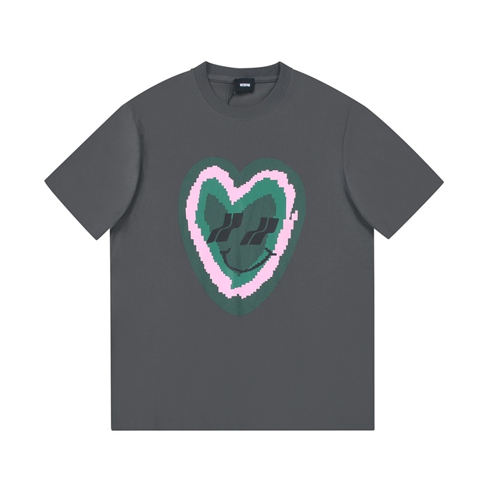 ウェルダンユニセックスクルーネックグレー半袖Tシャツl0056