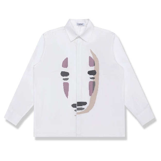 ロエベメンズクラシックホワイトシャツe0581