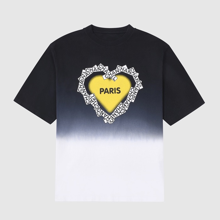 シャネルレディースクルーネックブラック半袖Tシャツl0876