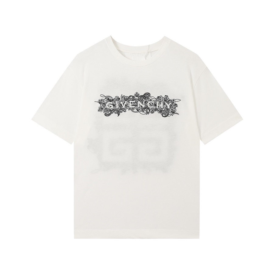 ジバンシィメンズクルーネックホワイト半袖Tシャツv0647