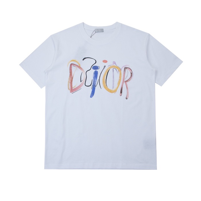 ディオールメンズクルーネックホワイト半袖Tシャツo01738