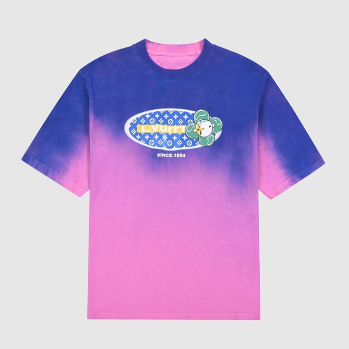 ルイヴィトンメンズブルークルーネック半袖Tシャツu04118