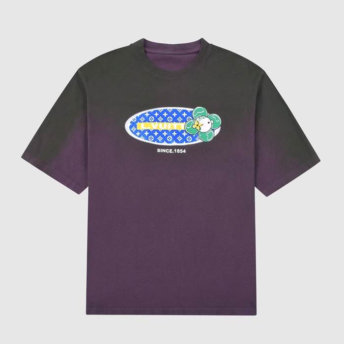 ルイヴィトンメンズブラッククルーネック半袖Tシャツu04120