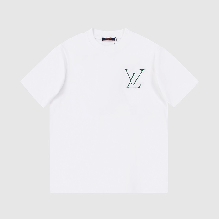 ルイヴィトンメンズホワイトクルーネック半袖Tシャツu04121