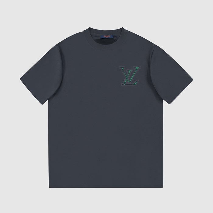 ルイヴィトンメンズブラッククルーネック半袖Tシャツu04121