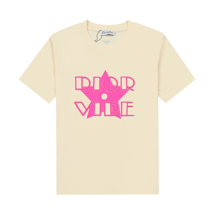 ディオールメンズクルーネックアイボリー半袖Tシャツo01741