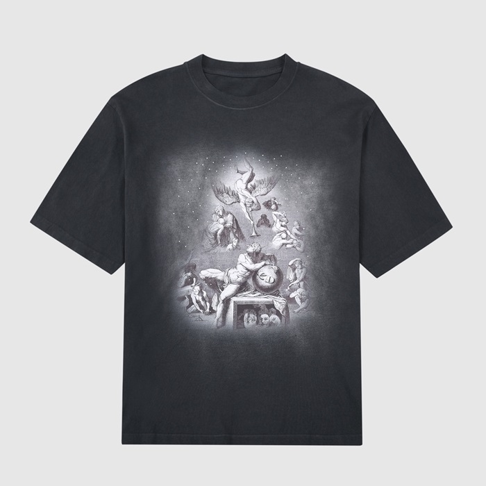 ディオールメンズクルーネックブラック半袖Tシャツo01745