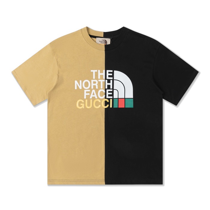 グッチメンズクルーネックキャメル半袖Tシャツc04720