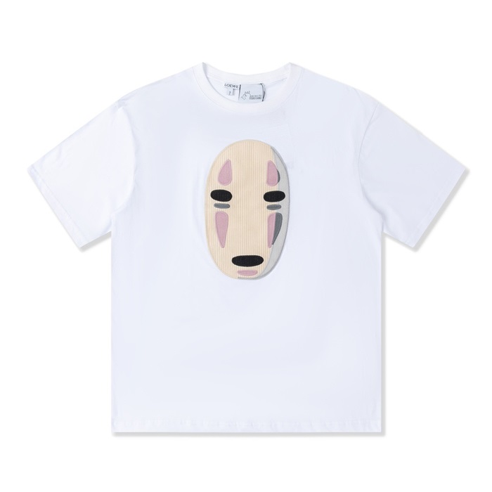 ロエベメンズイニシャルホワイト半袖Tシャツe0584