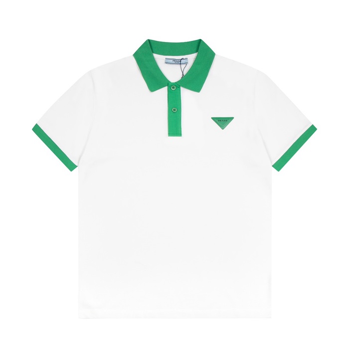 プラダメンズホワイトポロ半袖Tシャツa02652