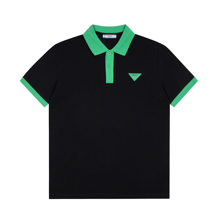 プラダメンズブラックポロ半袖Tシャツa02652