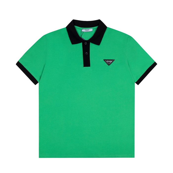 プラダメンズグリーンポロ半袖Tシャツa02654