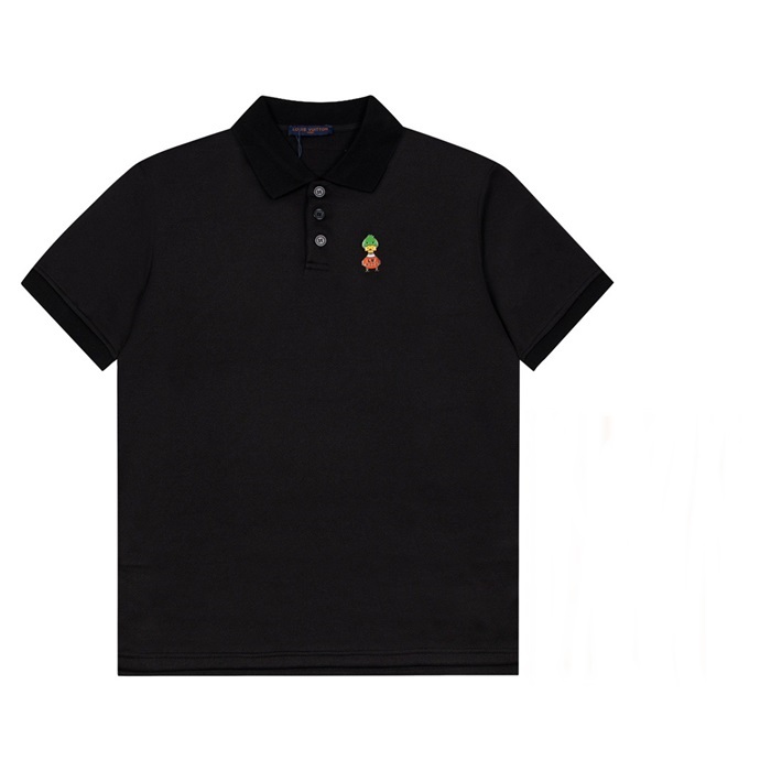 ルイヴィトンメンズポロブラック半袖Tシャツu04137