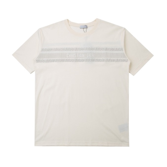 ディオールメンズクルーネックアイボリー半袖Tシャツo01749