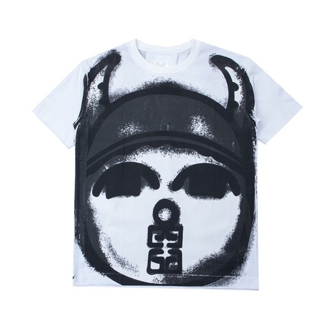 ジバンシィメンズクルーネックホワイト半袖Tシャツv0657