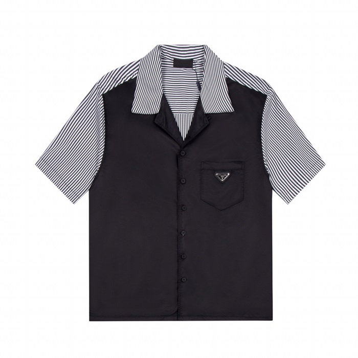 プラダメンズブラックポロ半袖Tシャツa02655