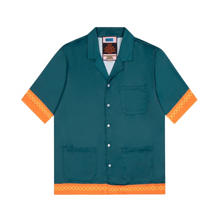 グッチメンズグリーンポロ半袖Tシャツc04731