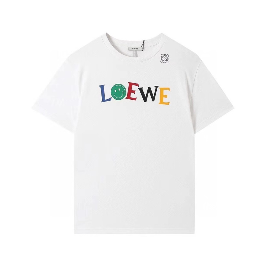 ロエベメンズイニシャルホワイト半袖Tシャツe0586