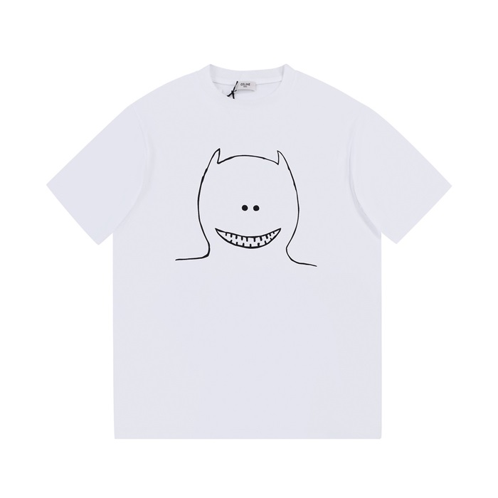 セリーヌレディースホワイト半袖Tシャツl246