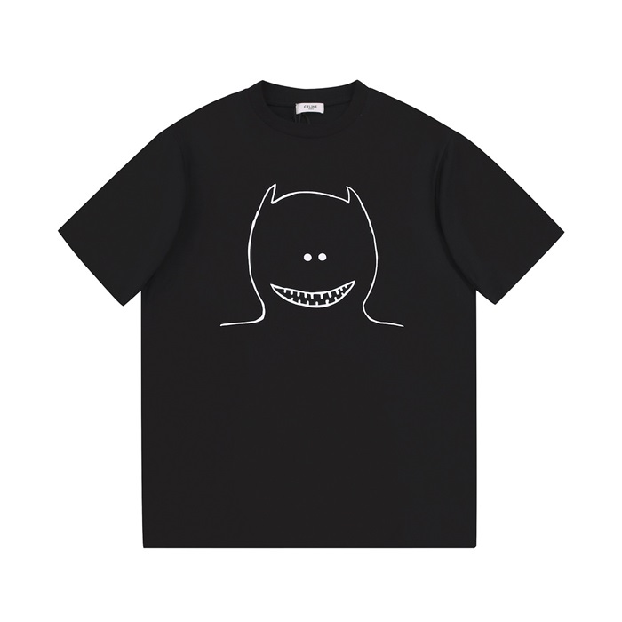 セリーヌレディースブラック半袖Tシャツl247