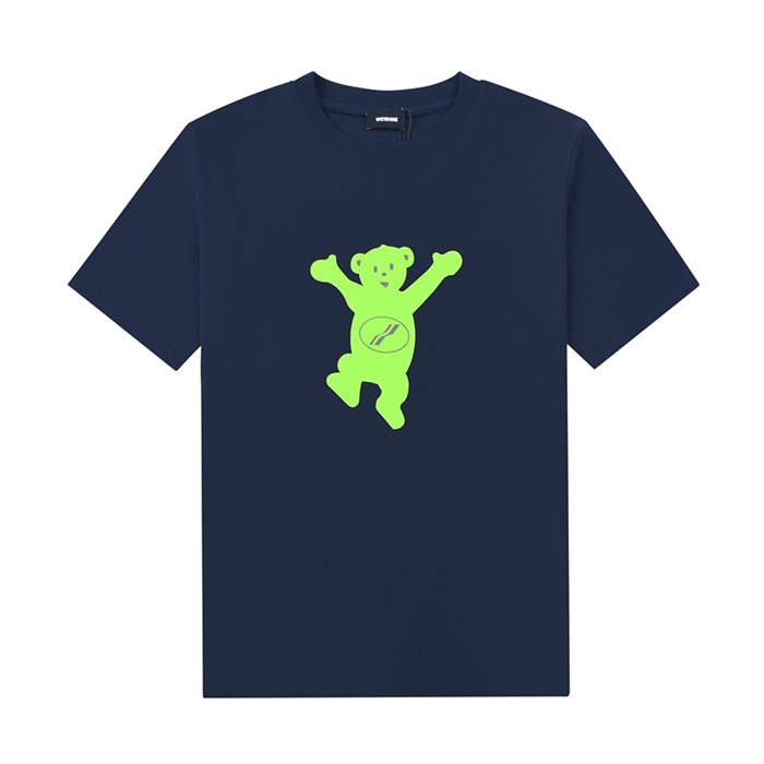 ウェルダンユニセックスクルーネックネイビー半袖Tシャツl0060