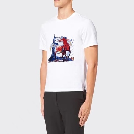 エルメスメンズホワイトクルーネック半袖Tシャツr0745