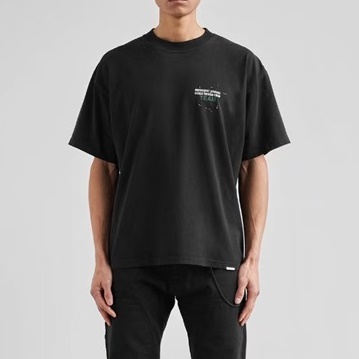 レプレゼントメンズブラッククルーネック半袖Tシャツp0049