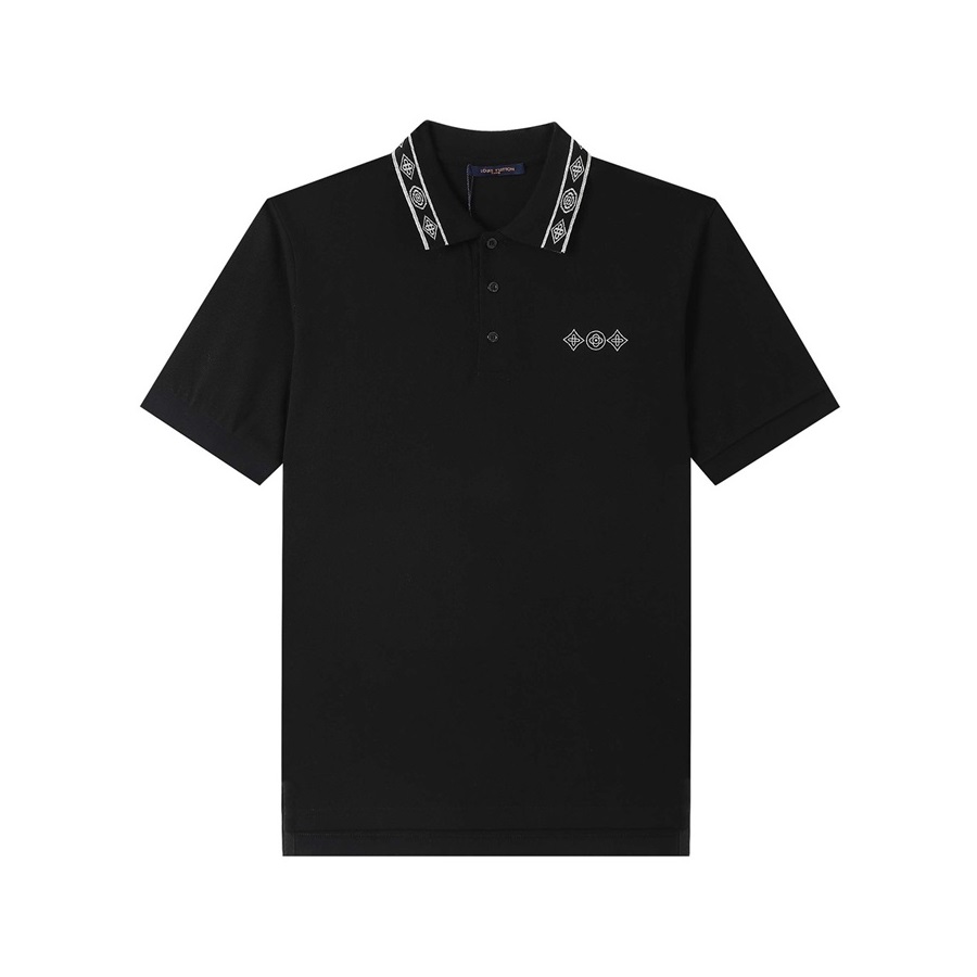 ルイヴィトンメンズブラックポロ半袖Tシャツu04157
