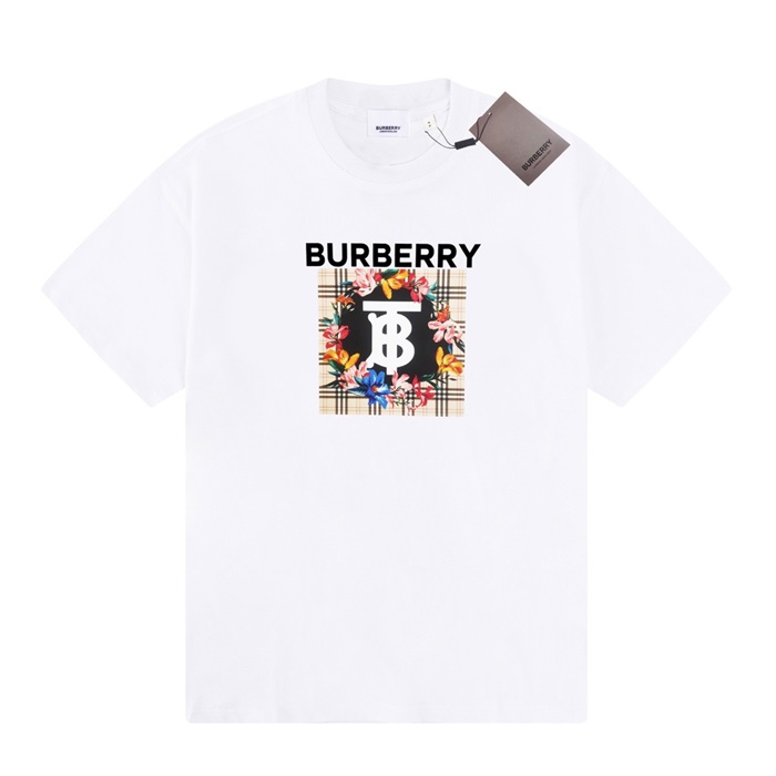 バーバリーメンズホワイトクルーネック半袖Tシャツr04284