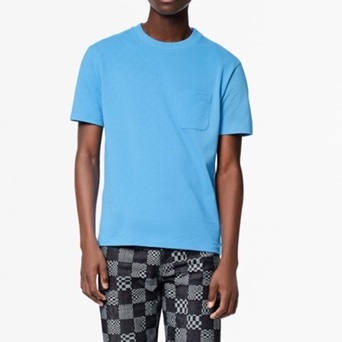 ルイヴィトンメンズブルークルーネック半袖Tシャツu04159