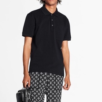 ルイヴィトンメンズブラックポロ半袖Tシャツu04161