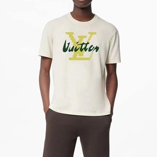 ルイヴィトンメンズホワイトクルーネック半袖Tシャツu04166