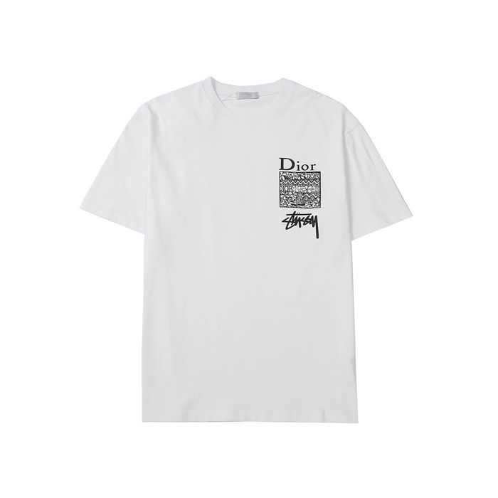 ディオールメンズクルーネックホワイト半袖Tシャツo01758