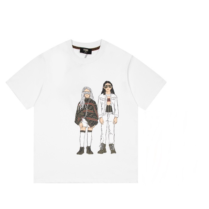 ェンディユニセックスクルーネックホワイト半袖Tシャツn01179