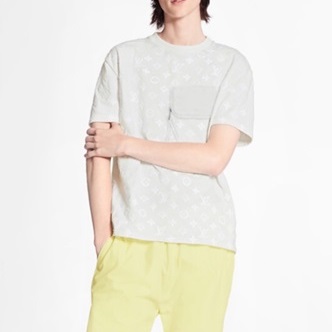 ルイヴィトンメンズホワイトクルーネック半袖Tシャツu04175